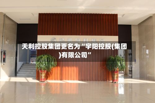天利控股集团更名为“宇阳控股(集团)有限公司	”-第1张图片