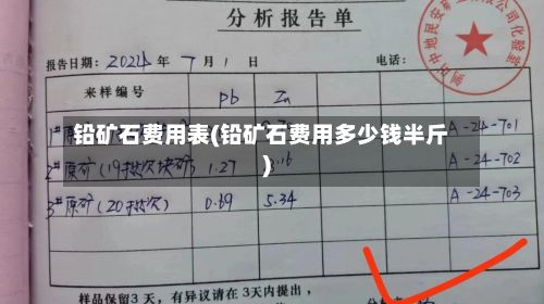 铅矿石费用表(铅矿石费用多少钱半斤)-第3张图片