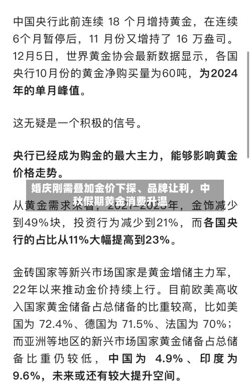 婚庆刚需叠加金价下探	、品牌让利，中秋假期黄金消费升温-第2张图片