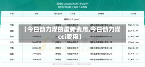 【今日动力煤的最新费用,今日动力煤cci费用】-第2张图片