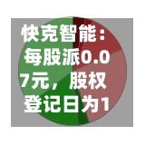 快克智能：每股派0.07元，股权登记日为10月12日