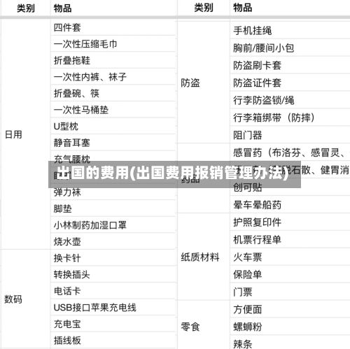 出国的费用(出国费用报销管理办法)
