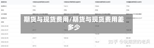 期货与现货费用/期货与现货费用差多少-第3张图片