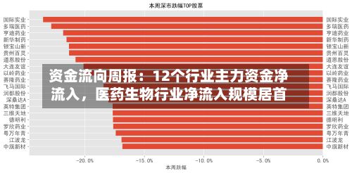 资金流向周报：12个行业主力资金净流入，医药生物行业净流入规模居首-第2张图片