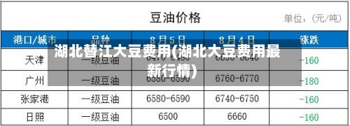 湖北替江大豆费用(湖北大豆费用最新行情)
