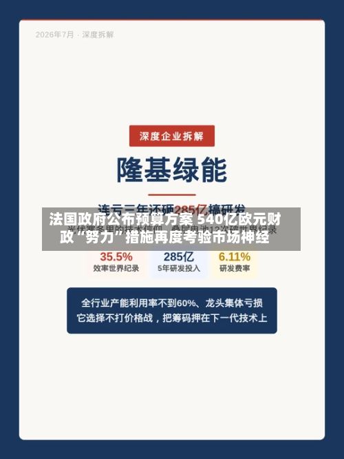 法国政府公布预算方案 540亿欧元财政“努力”措施再度考验市场神经