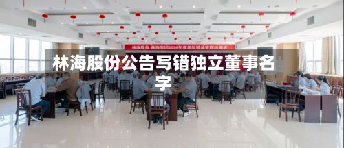 林海股份公告写错独立董事名字-第2张图片