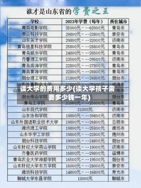 读大学的费用多少(读大学孩子需要多少钱一年)