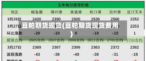 豆粕期货现货(豆粕期货现货费用)-第3张图片