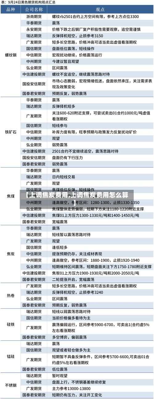 【上调焦炭费用,上调焦炭费用怎么算】