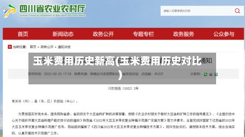 玉米费用历史新高(玉米费用历史对比)