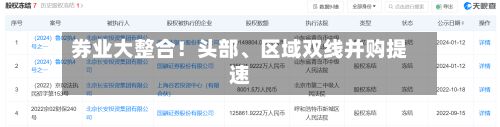 券业大整合！头部	、区域双线并购提速-第2张图片