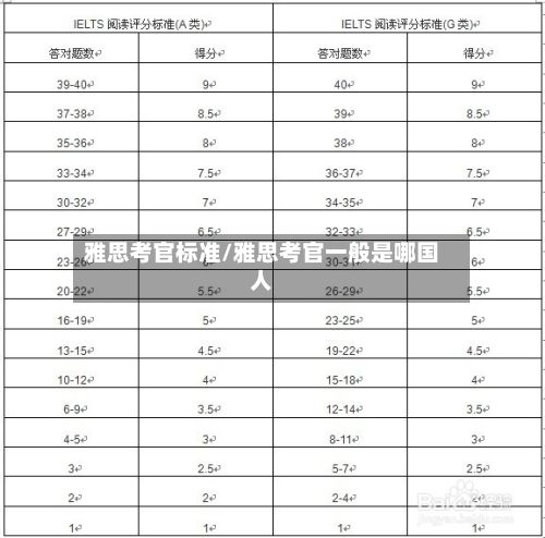 雅思考官标准/雅思考官一般是哪国人