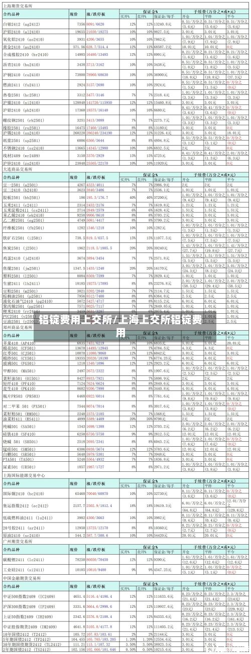 铝锭费用上交所/上海上交所铝锭费用-第2张图片