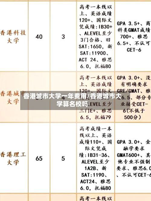 香港城市大学一年费用/香港城市大学算名校吗-第2张图片