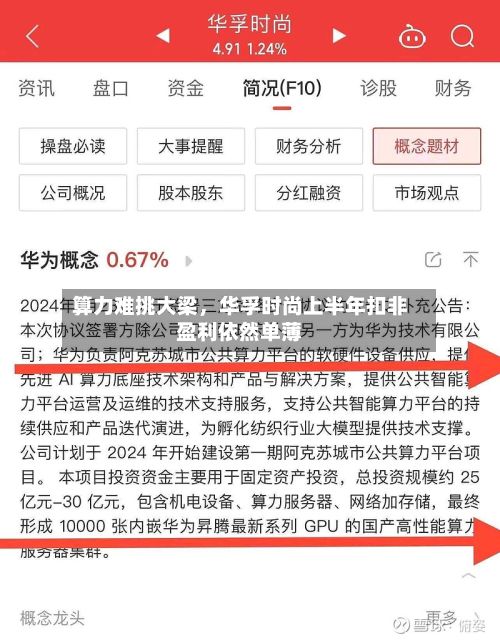 算力难挑大梁，华孚时尚上半年扣非盈利依然单薄-第2张图片