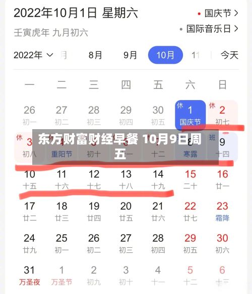 东方财富财经早餐 10月9日周五-第2张图片