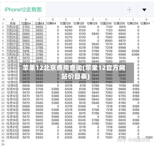 苹果12北京费用查询(苹果12官方网站价目表)
