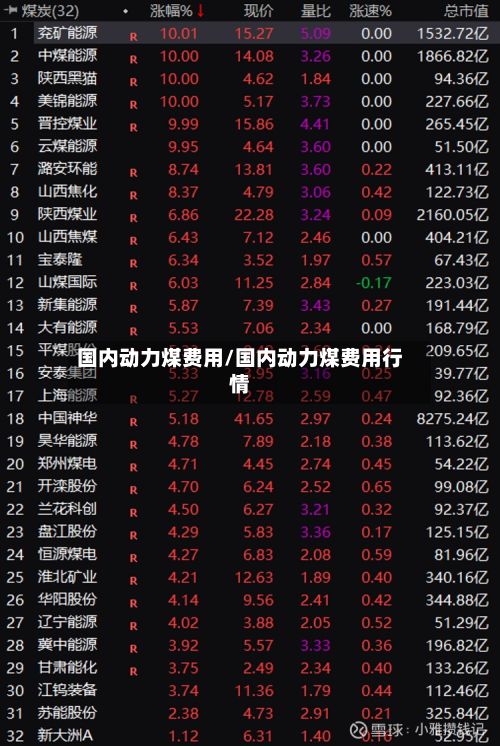 国内动力煤费用/国内动力煤费用行情