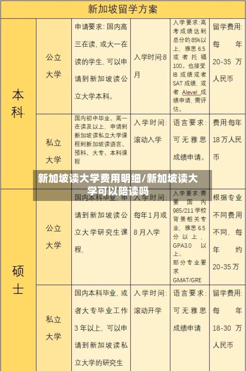 新加坡读大学费用明细/新加坡读大学可以陪读吗-第2张图片