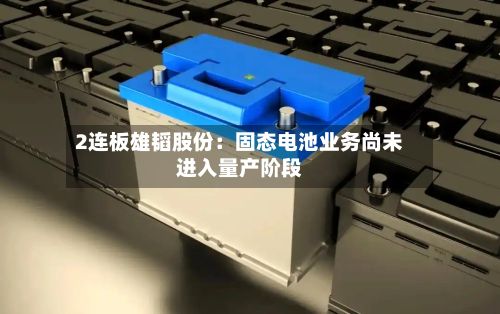 2连板雄韬股份：固态电池业务尚未进入量产阶段