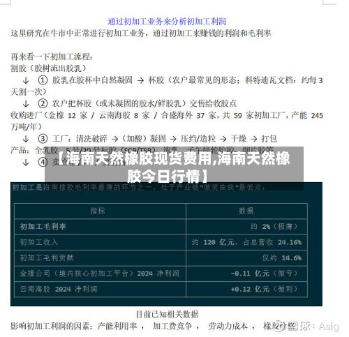 【海南天然橡胶现货费用,海南天然橡胶今日行情】