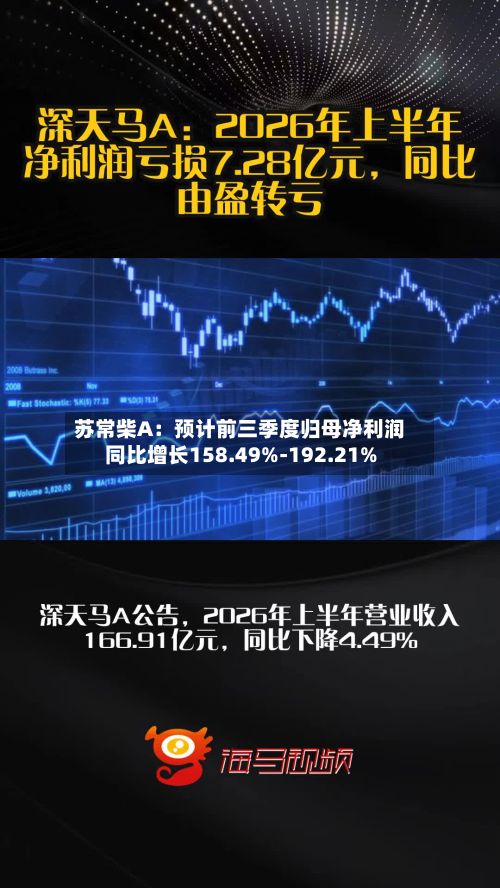 苏常柴A：预计前三季度归母净利润同比增长158.49%-192.21%