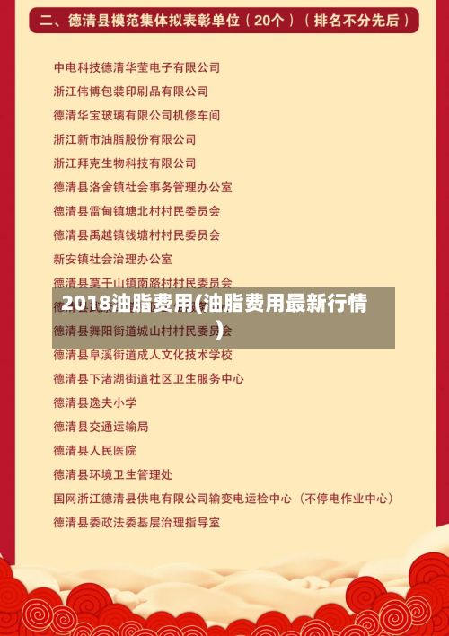 2018油脂费用(油脂费用最新行情)-第2张图片