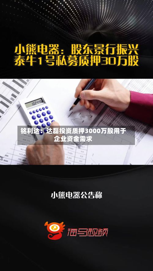 铭利达：达磊投资质押3000万股用于企业资金需求-第2张图片