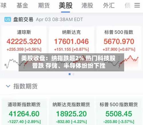 美股收盘：纳指跌超2% 热门科技股普跌 存储、半导体纷纷下挫