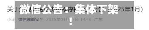 微信公告:集体下架!-第2张图片
