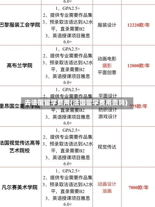 去法国留学费用(法国留学费用贵吗)-第2张图片