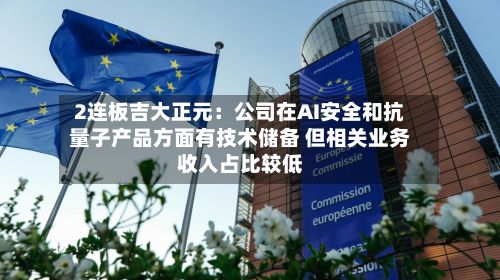 2连板吉大正元：公司在AI安全和抗量子产品方面有技术储备 但相关业务收入占比较低