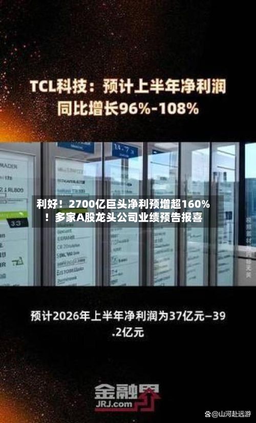 利好！2700亿巨头净利预增超160%！多家A股龙头公司业绩预告报喜-第2张图片