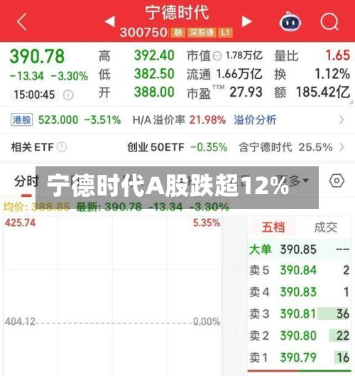 宁德时代A股跌超12%-第2张图片