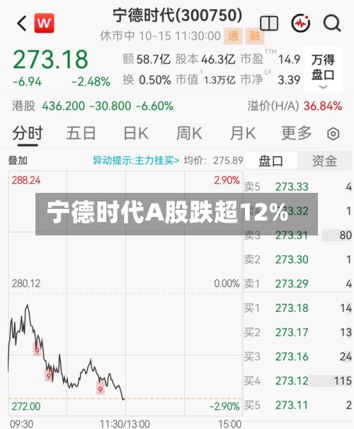 宁德时代A股跌超12%-第3张图片