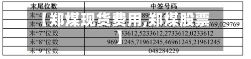 【郑煤现货费用,郑煤股票】-第2张图片