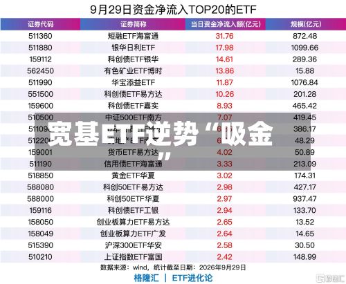 宽基ETF逆势“吸金”