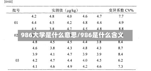 986大学是什么意思/986是什么含义