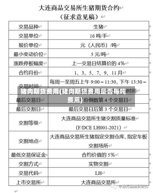 猪肉期货费用(猪肉期货费用是否每吨费用)-第3张图片