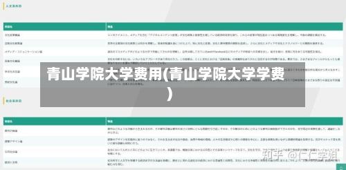 青山学院大学费用(青山学院大学学费)-第2张图片