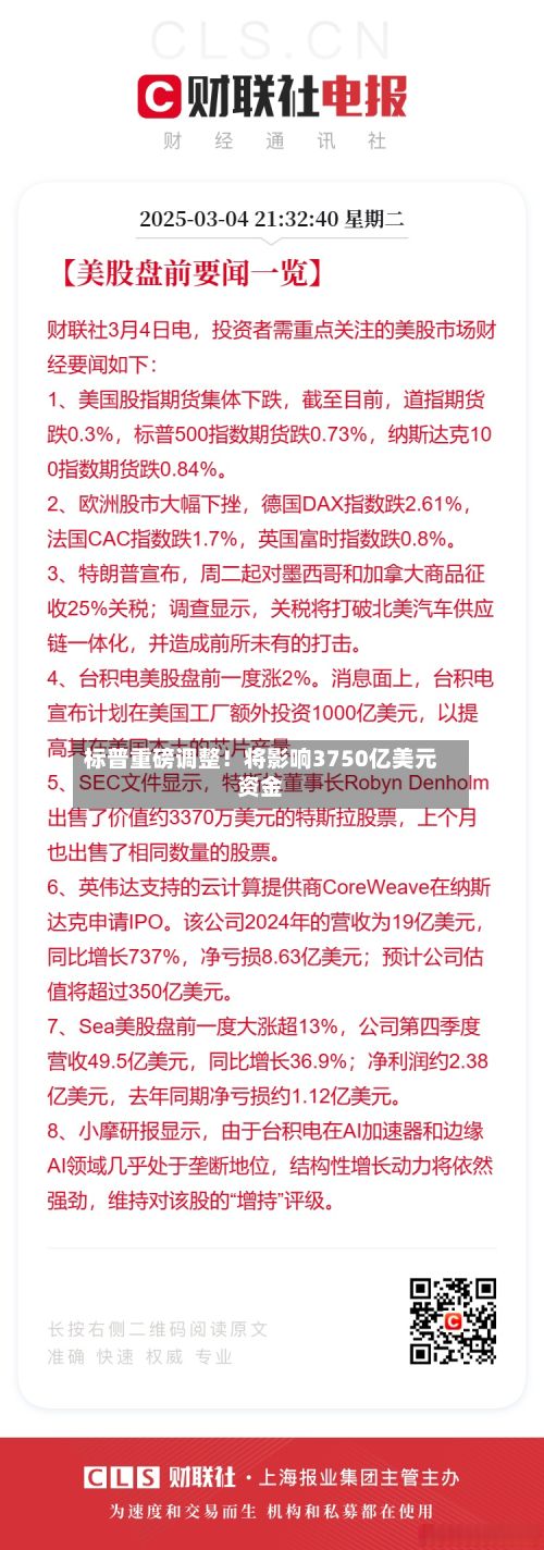 标普重磅调整！将影响3750亿美元资金-第2张图片