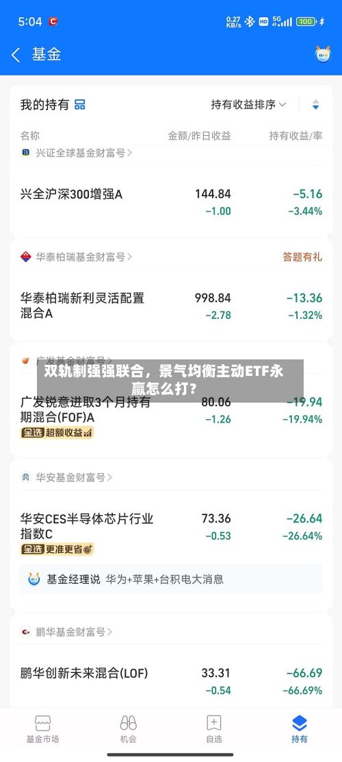 双轨制强强联合，景气均衡主动ETF永赢怎么打？