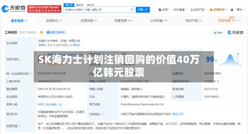 SK海力士计划注销回购的价值40万亿韩元股票