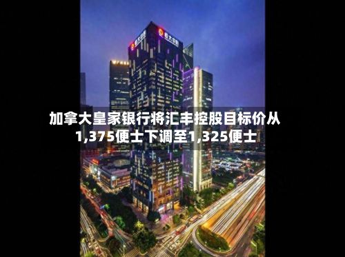 加拿大皇家银行将汇丰控股目标价从1,375便士下调至1,325便士