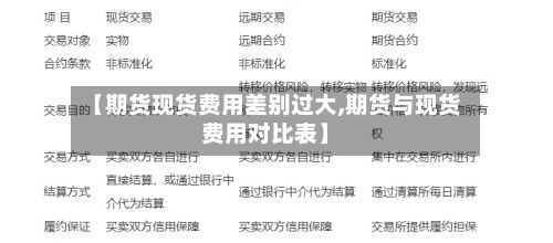 【期货现货费用差别过大,期货与现货费用对比表】