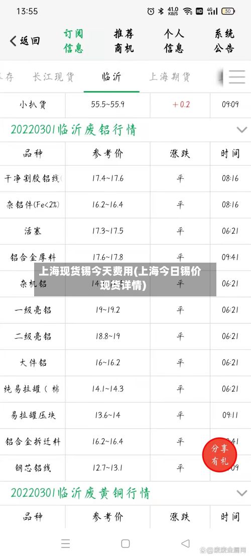 上海现货锡今天费用(上海今日锡价现货详情)