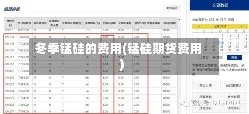 冬季锰硅的费用(锰硅期货费用)
