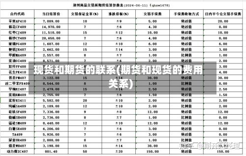 现货和期货的联系(期货和现货的费用关系)-第2张图片