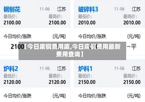 【今日废铜费用废,今日废铜费用最新费用查询】-第2张图片